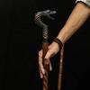 Luxury Wooden Walking Stick with Antique Copper Handle Hand-Carved Cane for Walking Support Functional Gift for Men Collectors