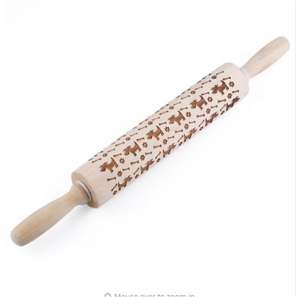 Деревянные скалки с принтом лося, тиснение, выпечка, печенье, кухонный инструмент