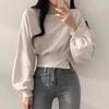 Spring and Autumn Casual Long-sleeved Short Round Neck Pullover Sweatshirt