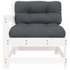 Garden Chairs with Cushions 2 pcs White Solid Pine Wood