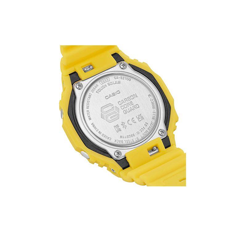 Casio G-Shock Классические Восьмиугольные Защищенные Спортивные Кварцевые Часы с Двойным Дисплеем и Углеродным Сердечником Водонепроницаемые Мужские Часы Черные GA-B2100C-9APR
