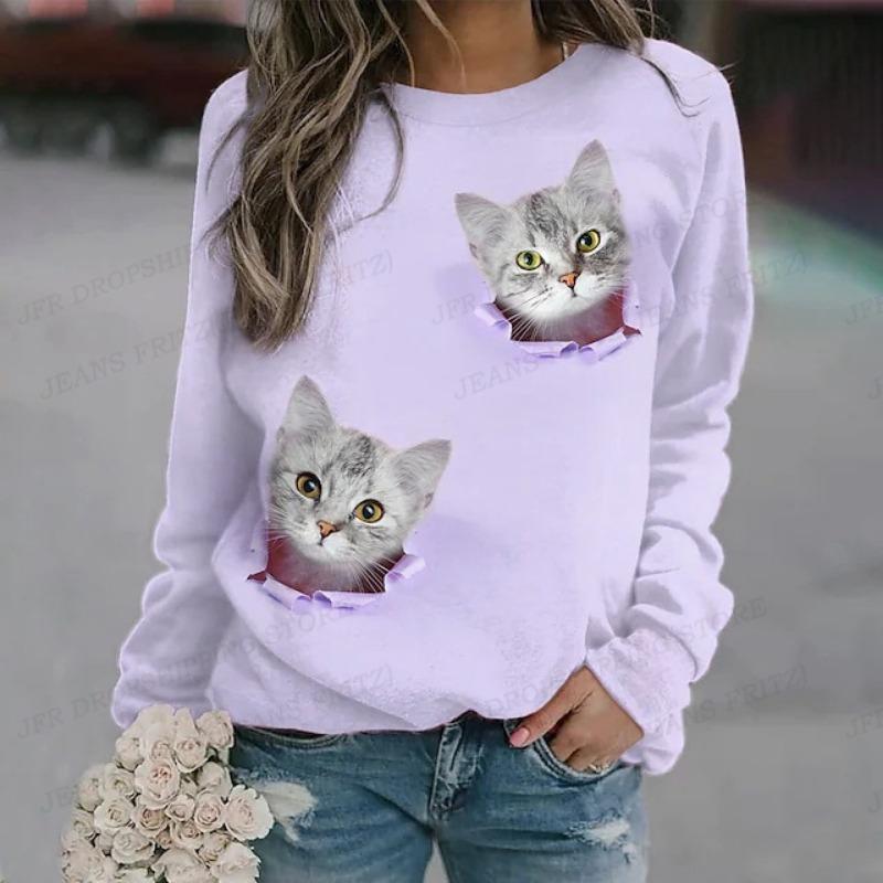 Забавные толстовки с котом, женская модная толстовка с капюшоном с изображением утки, толстовки для девочек, женские толстовки, кавайная одежда, эстетика, Sudadera Cat