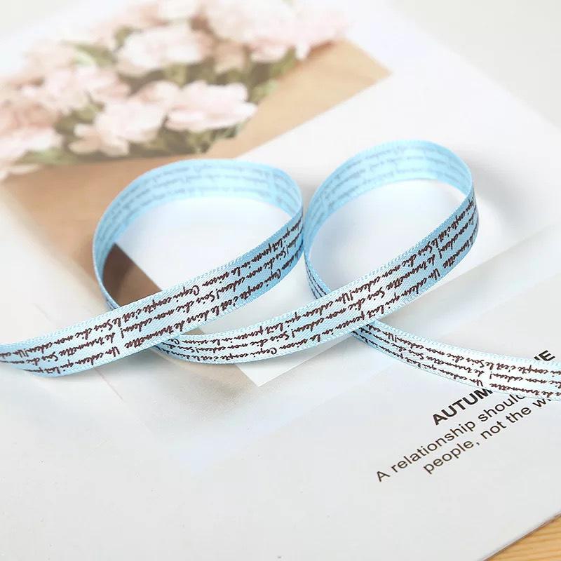 1 см полиэстеровая лента с печатными английскими буквами для самостоятельного изготовления аксессуаров для волос и подарков