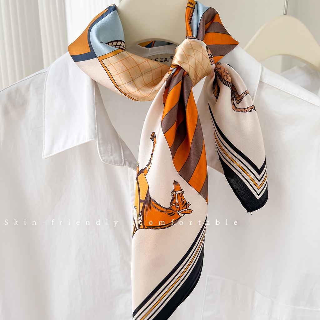 111% mulberry silk 71 * 71 silk scarf women's summer horse versatile decorative scarf four-season small scarf