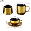 Творческая керамическая кружка из золота и серебра Винтажная кофейная чашка Набор посуды Чашка для матча Молочная чашка Чашки для латте Бытовые чашки для воды Чашки для чая