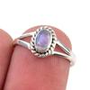 Natural Rainbow Moonstone Gemstone Handmade 925 Sterling Silver Ring Size 6 l8E07