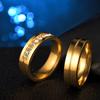 Cubic Zirconia Love Golden Silver Stainless Steel Wedding Band Ring Couples Ring 18K Gold Plated