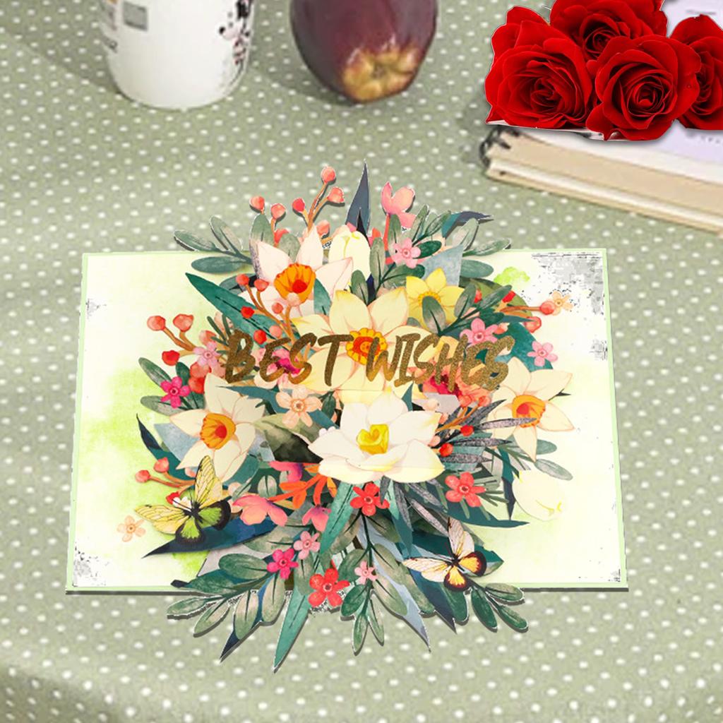 Valentine's Day Hot Stamped Butterfly Birthday 3D Card, Paper Card