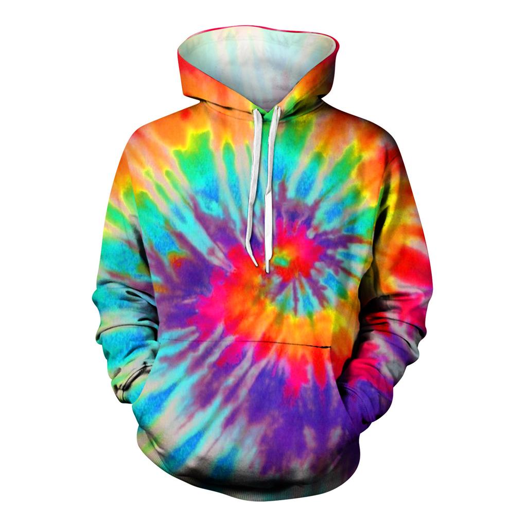 Модный свободный мужской и женский свитер с капюшоном с длинным рукавом и принтом