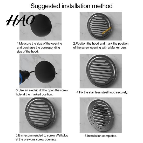 Dryer Vent Cover Air Exhaust Pipe Grille Stainless Steel Flat Ducting With Razor Sharp Edges Wall Inlet with Built-in Fly Screen Mesh Ventilation