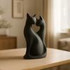 3D-печатная статуэтка пары кошек - Милая черная абстрактная современная статуэтка для дома, подарок на День святого Валентина, подходит для украшения офисного стола