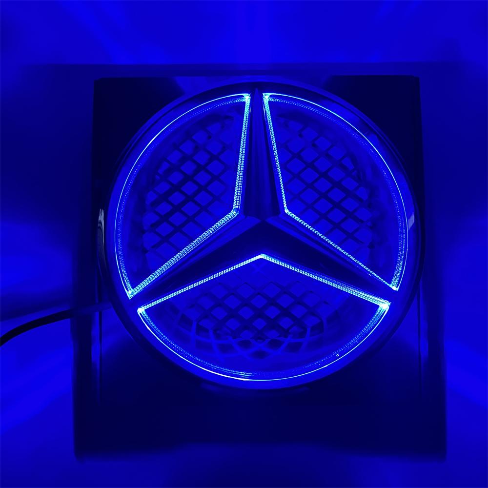 Горячая автомобильная наклейка Звезда Логотип на переднюю решетку 3D Зеркальный значок Для Mercedes Benz W176 A180 A200 A250 Со светодиодной подсветкой Хромированный Серебристый G
