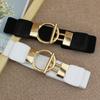 4Cm Dress Waist Elastic Elastic Elastic Wide Waist Seal Simple Gold Round Buckle Women'S Decorative Belt Four Sizes