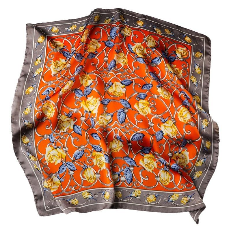 70 * 70cm New Silk Small Square Scarf For Women'S Neck Protection Professional Scarf Versatile Hair Tie Headscarf Scarf