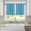 2PCS Solid Color Kitchen Short Curtain Through-rod Design Cabinet Curtain  Fireplace