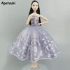 Silver Gray Ballet Dress For Barbie Doll Outfits 1/6 Doll Accessories Clothes 3-layer Skirt Rhinestone Gown Toys For Children