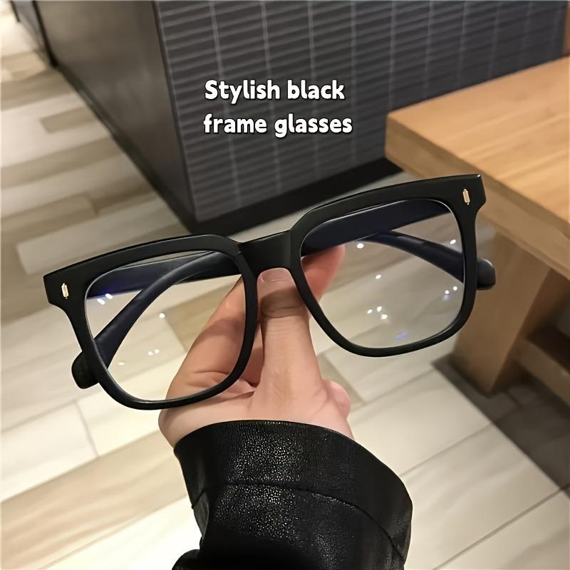 New Retro Frosted Frame Bright Black Frame Slimming Glasses for Women Plain White Flat Mirror