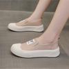 Casual Flat Bottomed Canvas Single Shoes 2024 Autumn New Versatile Round Toe Women's Vulcanized Shoes Zapatos De Mujer Platform