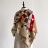 Korean Version Scarf Imitation Cashmere Double-sided Bow Shawl Dual-purpose Thickened Warm Versatile Cape Female Polka Dot