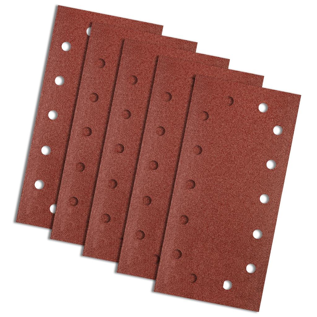 Velcro sandpaper 115 x 230 mm, K80, 5 pcs., with holes