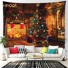 Christmas Tapestry Santa Claus Aesthetic Room Decor Christmas Fireplace Background Tapestry Wall Hanging Home Holiday Decoration
