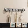 Wall-Mounted Vacuum Suction Cup Hooks 4/6 Hooks Kitchen Storage Hooks  for Home