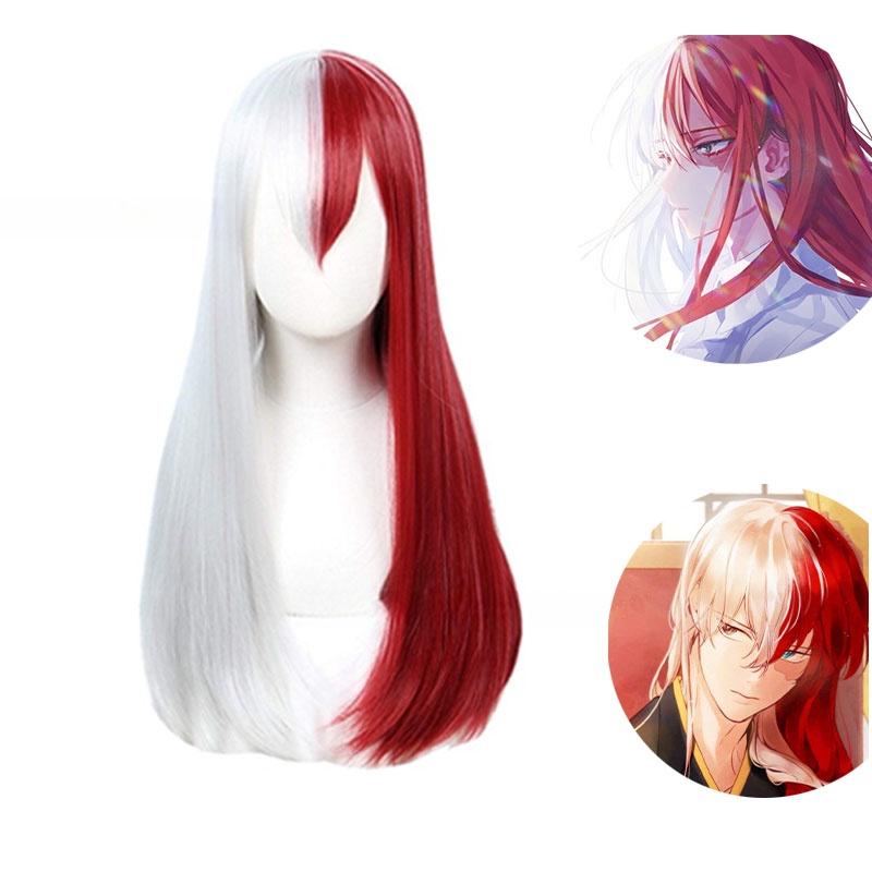 My Hero Academia Cosplay Wig For Todoroki And Bakugo Fans 65cm Length Red And White