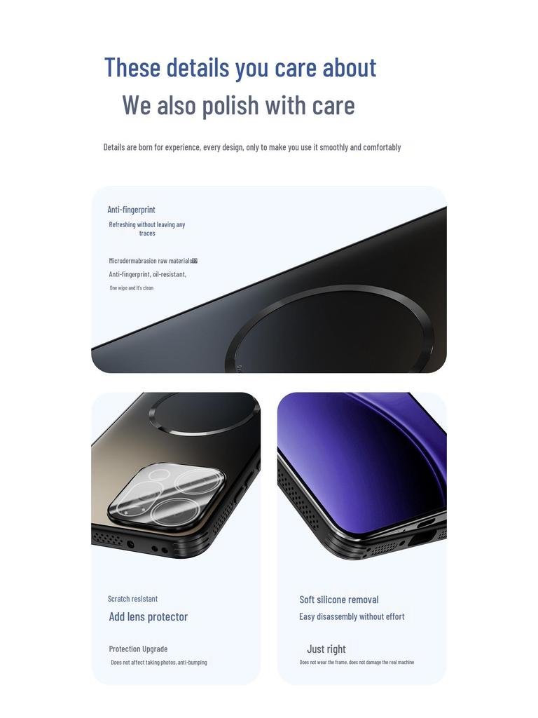 Противоударный магнитный матовый чехол с полным покрытием для OPPO Reno 14/13 Pro