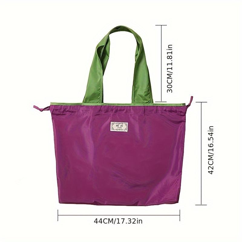 Женская сумка на двойном плечевом ремне, сумка-тоут, многоразовая сумка для покупок, плечевой рюкзак, большая вместимость, легко складывающаяся прямоугольная форма, материал полиэстер