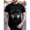 Мужская повседневная трендовая мужская футболка с коротким рукавом и круглым вырезом с цифровым принтом животных