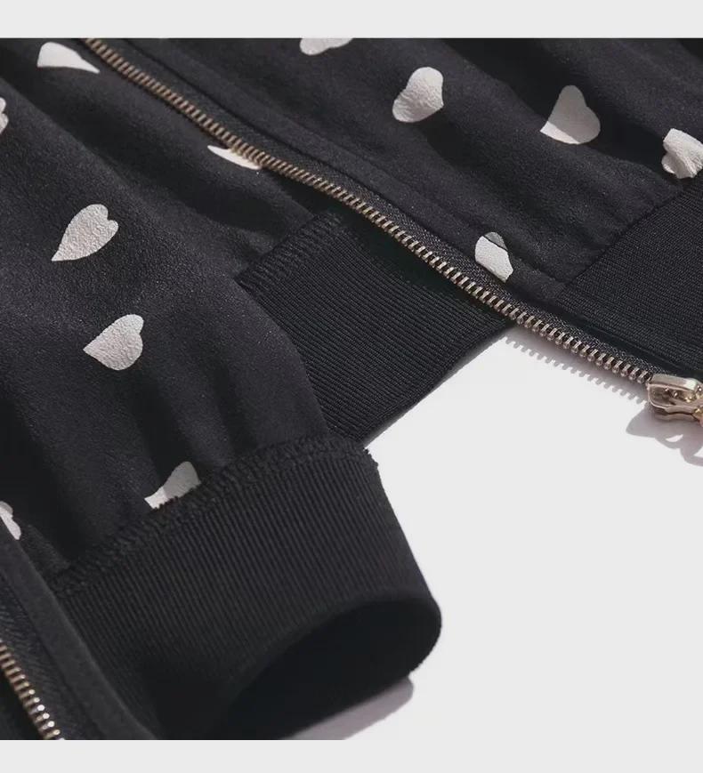 Женская бейсбольная куртка из шифона в горошек с длинным рукавом и застежкой-молнией, европейский и американский стиль, весна, лето, осень