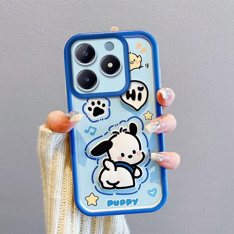 KEYSION Противоударный чехол для Realme C63 C61 с ремешком, мягкий силиконовый милый 3D-чехол для телефона с мультяшной куклой для OPPO Reamle C55 C53 C51