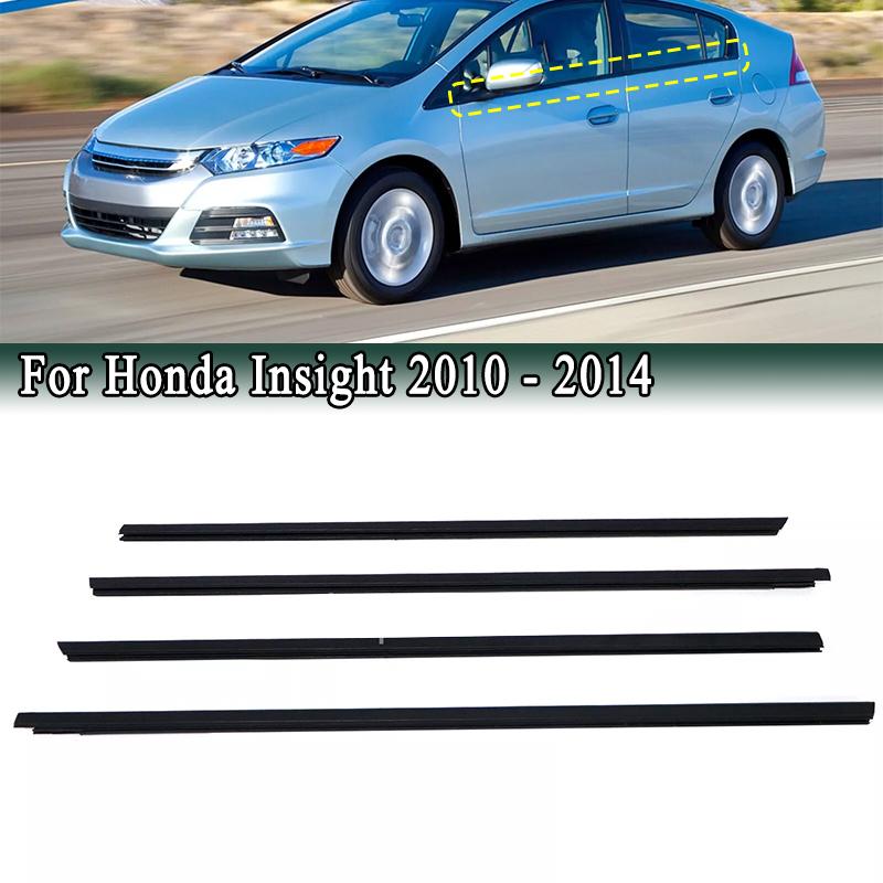 4Pcs Window Weatherstrip for Honda Insight 2010-2014 Black Rubber Moulding Trim Seal Belt Sealing Strips 72950TM8013