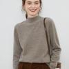 Autumn and Winter Women's Sweater Half-high Neck 100% Pure Wool Sweater Loose Thin Sweater Solid Color Long-sleeved Bottoming Shirt