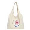 Korean Style Canvas Shoulder Bag Large Capacity Women's Armpit Bag Cute Flower Tote Bag  Girls