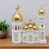 1 PC Ramadan Muslim Kaaba Dome Mosque Islamic Desktop Ornament Table Car Decor Crafts Gifts Candlestick