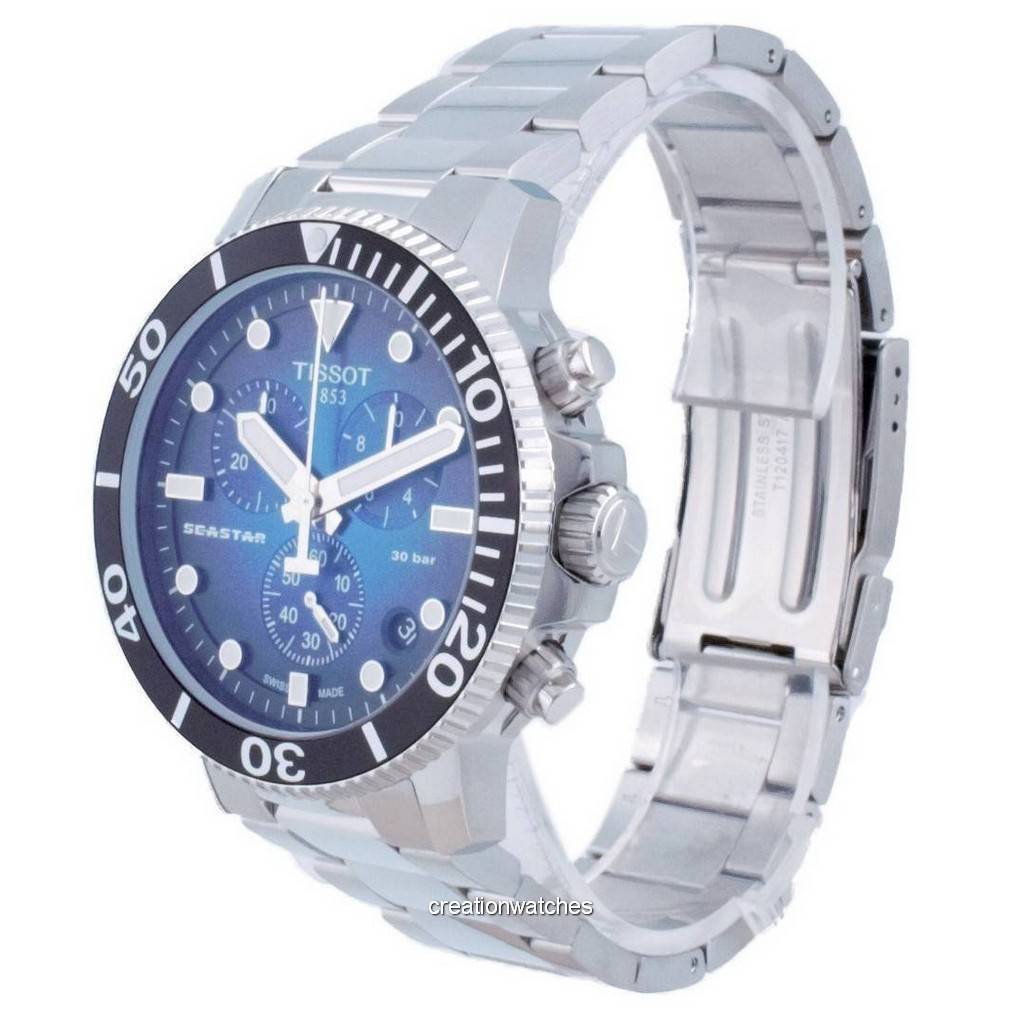 Tissot T-Sport Seastar 1000 Chronograph Quartz Diver's T120.417.11.041.01 T1204171104101 300M Men's Watch