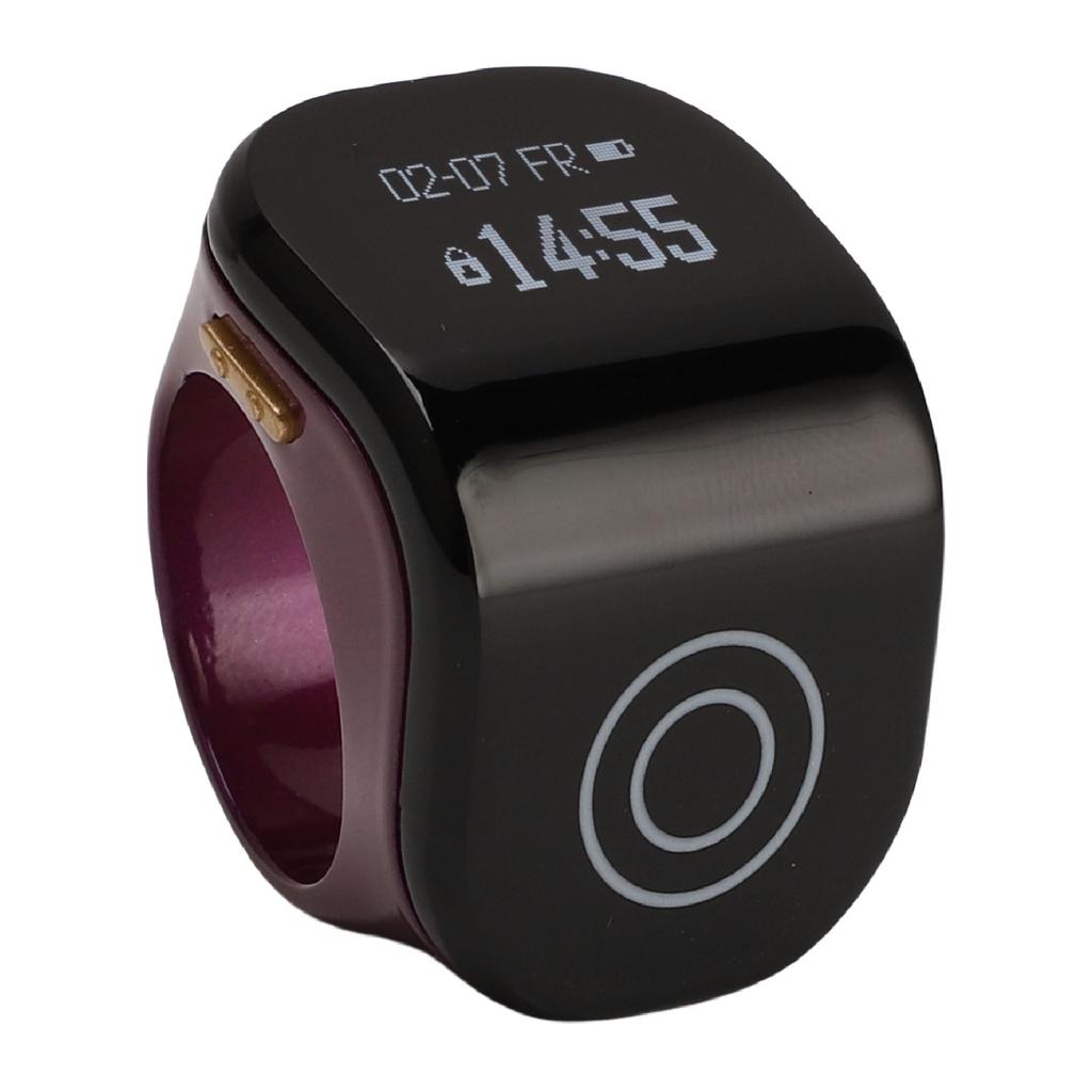 Smart Ring Counter Clear LCD Display Intelligent Touch Ring for Work Exercise Life Purple
