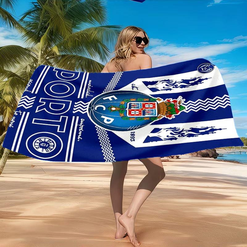 Fc Space Emblem Printed Microfiber Beach Towel, Soft And Absorbent, Quick-Dry, Ideal for Summer Travel, Beach Essential, Swimming Pool