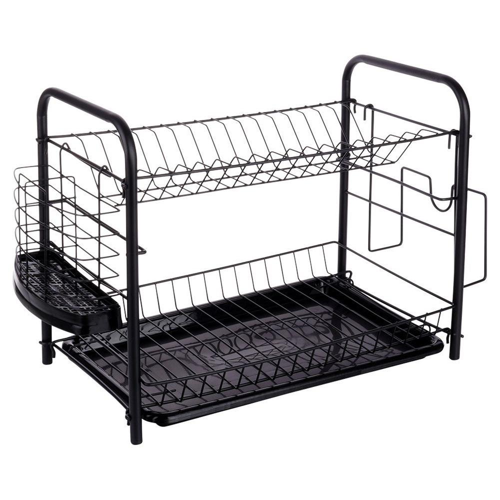 Drainer for dishes and cutlery, two-level, two-tier, standing, hanging