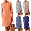 Fashion Women Half Sleeve Solid Short Dress Summer Casual Kaftan Tunic Sundress Without Pockets