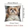 Adorable Shih Tzu-Printed Pillowcase for a Cozy Home Decor Sofa Cushion Cover, Home Room Dormitory Decoration, 2D Printing