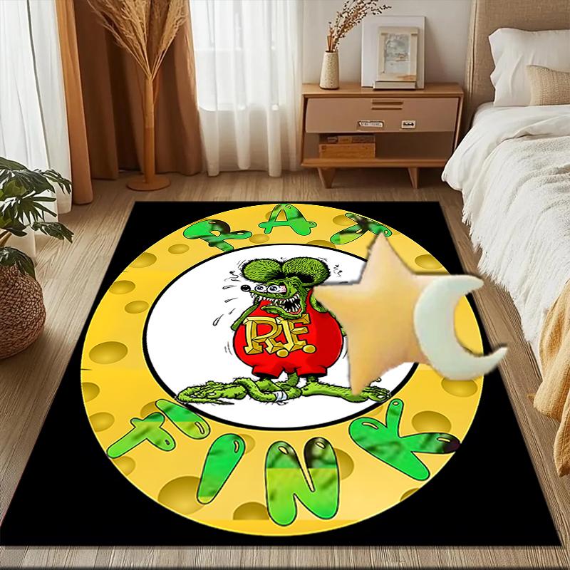 Retro Fink Rat Area Rug Suitable for Indoor And Outdoor,Carpets for Kitchens, Homes, Offices, Living Rooms,Home Decor,Christmas Gift