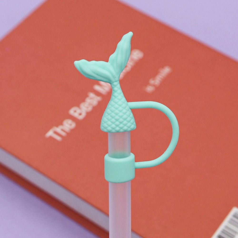 Красота рыбий хвост силиконовая соломенная крышка чехлы для соломенных кончиков для чашки Стэнли/стакана для декора вечеринки