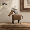 Hand Carved Style Horse Ornament Vintage Figurine, Rustic Farmhouse Sculpture, Folk Art Retro Distressed Wood Grain Finish Tabletop for Home