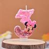0-9 Pink Sparkling Powder Mouse Kids Happy Birthday Number Candles Cartoon Cake Cupcake Topper Event Party Decoration Supplies
