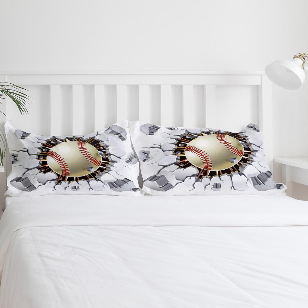 Бейсбол Раунд Рок Здание Спорт Постельный комплект 3 предмета Пододеяльник Наволочка Детский Взрослый Покрывало Двуспальный комплект Домашний текстиль