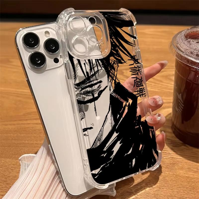 Прозрачный чехол для телефона Jujutsu Kaisen для iPhone 17 Air 16 e 15 14 13 12 11 Pro Max Plus Mini SE 2020 2022 Мягкий противоударный чехол Чосо