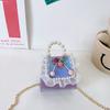 Модная мини-сумка кроссбоди из искусственной кожи для детей, украшенная стильным бантом и жемчугом