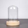 Настольная центральная композиция Стеклянный купол в форме колокола с деревянной основой Витрина-колокол Домашний декор